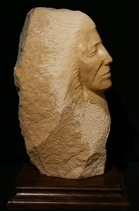 Rudolf Cavalier - Warrior Carved From Utah Alabaster