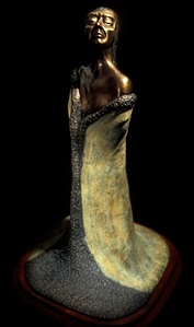 Rudolf Cavalier - Maiden Carved From Burgundy Slag Glass